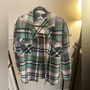 Green, tan, and black Plaid jacket